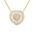 10KT Yellow Gold Diamond Heart Pendant Necklace (1/2 cttw, H-I Color,