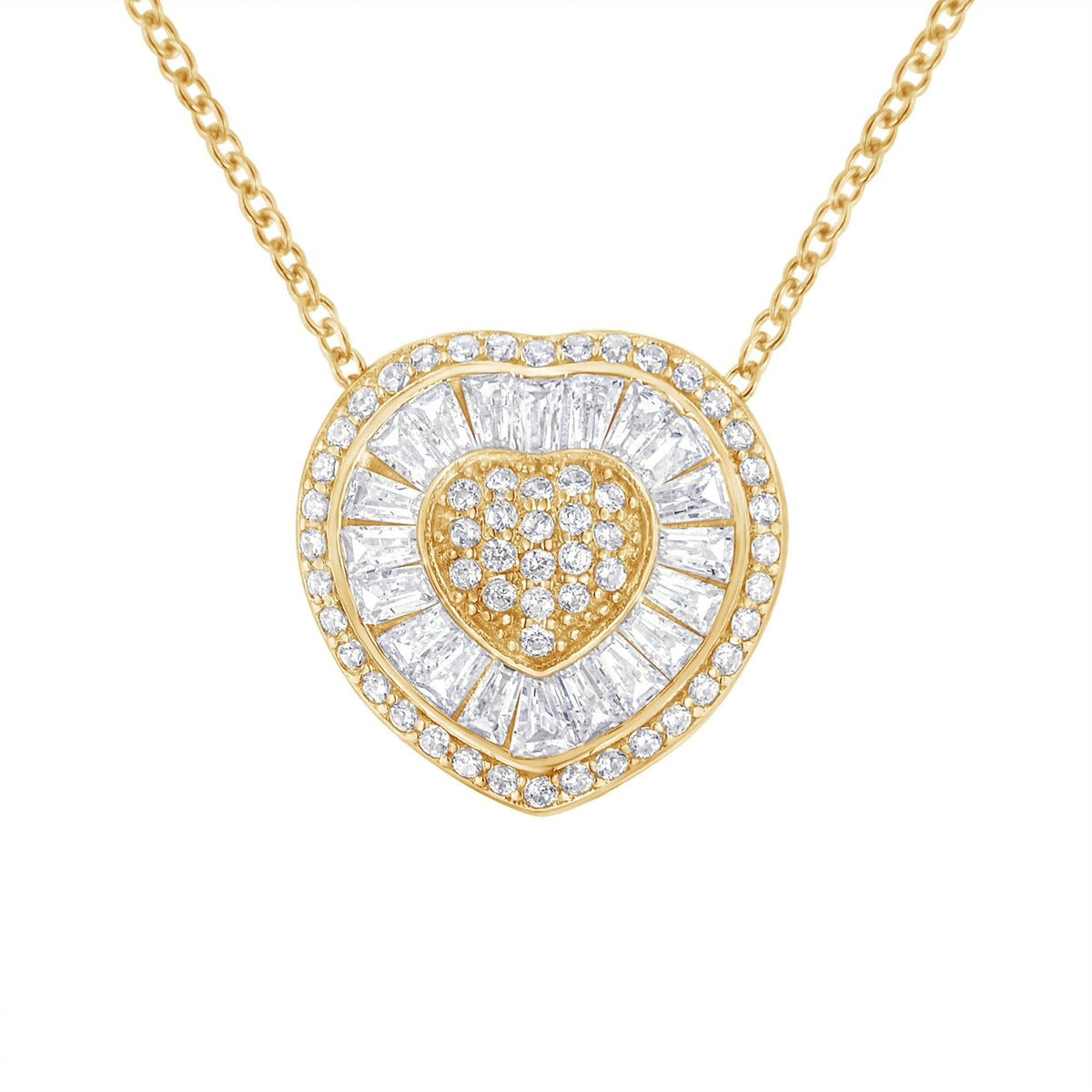 10KT Yellow Gold Diamond Heart Pendant Necklace (1/2 cttw, H-I Color,